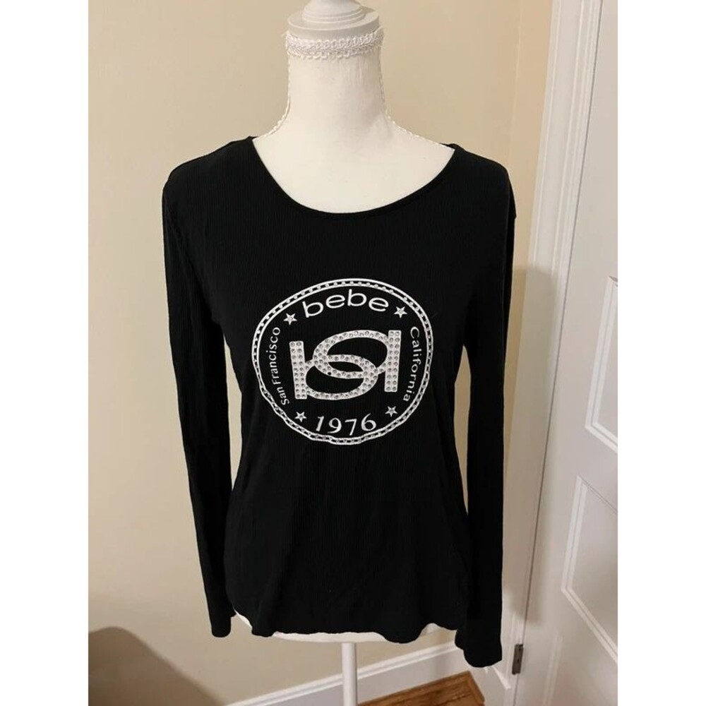 Bebe bedazzled graphic long sleeve